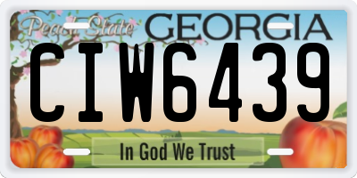 GA license plate CIW6439