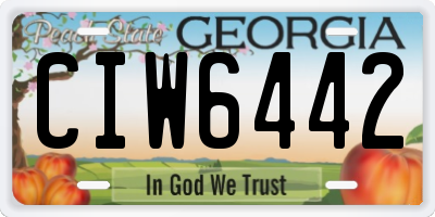 GA license plate CIW6442
