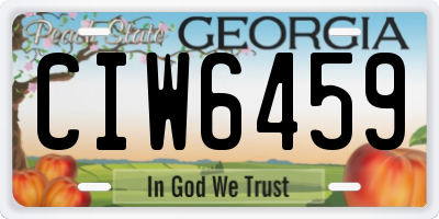 GA license plate CIW6459