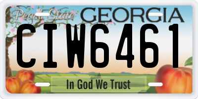 GA license plate CIW6461