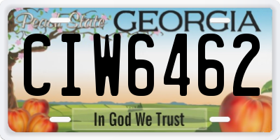 GA license plate CIW6462