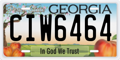 GA license plate CIW6464