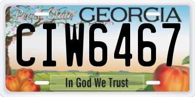 GA license plate CIW6467