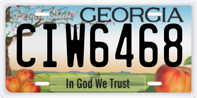 GA license plate CIW6468