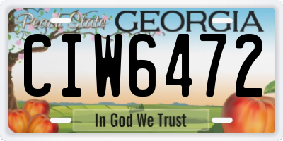 GA license plate CIW6472