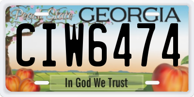 GA license plate CIW6474