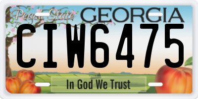 GA license plate CIW6475