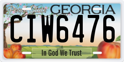 GA license plate CIW6476