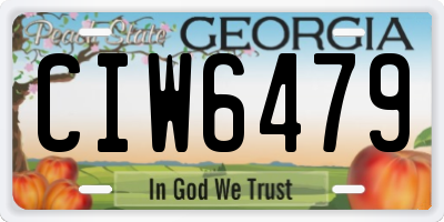 GA license plate CIW6479