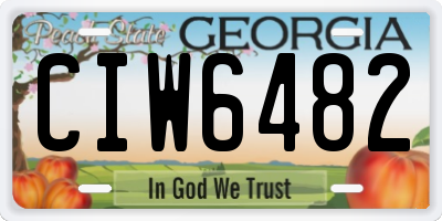 GA license plate CIW6482