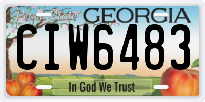 GA license plate CIW6483