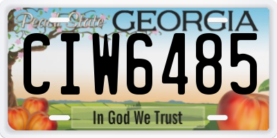 GA license plate CIW6485