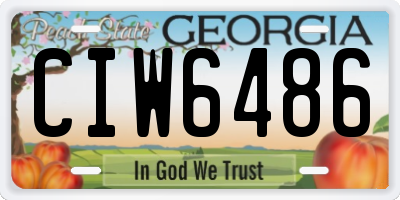 GA license plate CIW6486