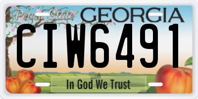GA license plate CIW6491