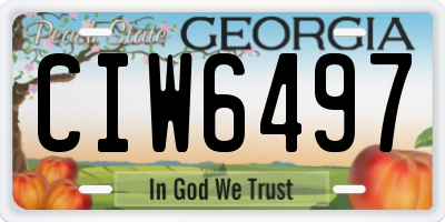 GA license plate CIW6497