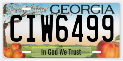GA license plate CIW6499