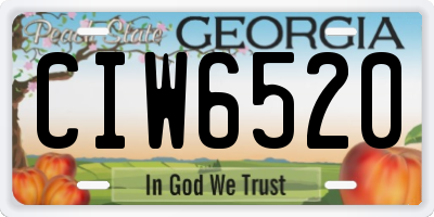 GA license plate CIW6520