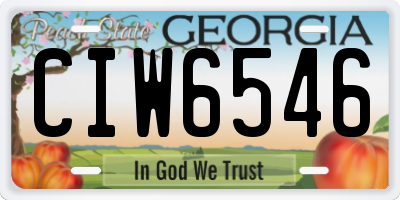 GA license plate CIW6546