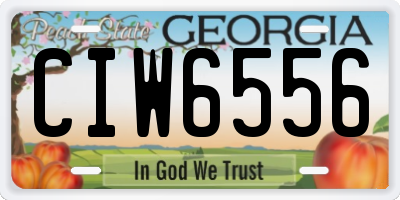 GA license plate CIW6556