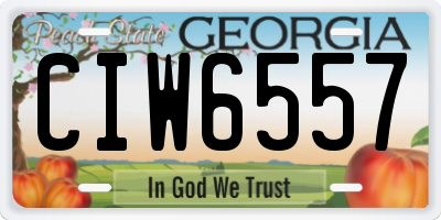 GA license plate CIW6557