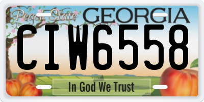 GA license plate CIW6558