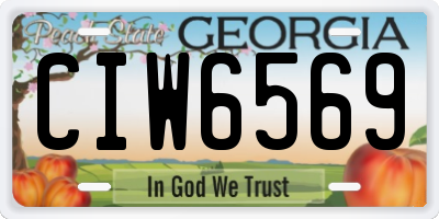 GA license plate CIW6569