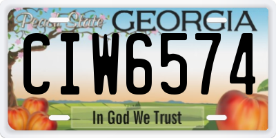GA license plate CIW6574