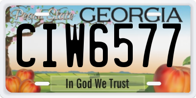 GA license plate CIW6577
