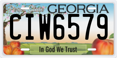GA license plate CIW6579