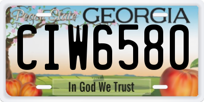 GA license plate CIW6580