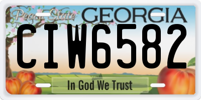 GA license plate CIW6582