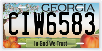 GA license plate CIW6583