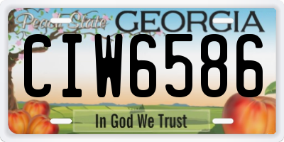 GA license plate CIW6586