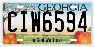 GA license plate CIW6594