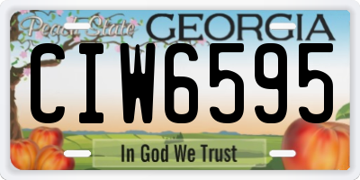 GA license plate CIW6595