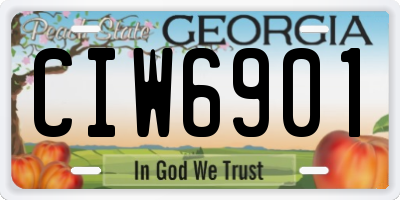 GA license plate CIW6901