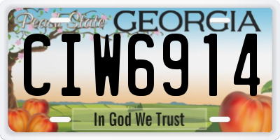 GA license plate CIW6914