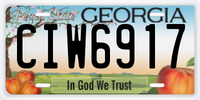 GA license plate CIW6917
