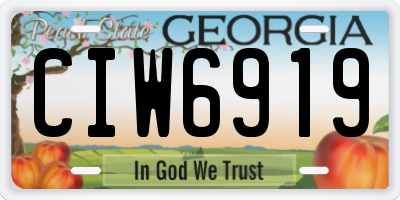 GA license plate CIW6919