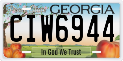 GA license plate CIW6944