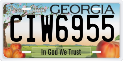 GA license plate CIW6955
