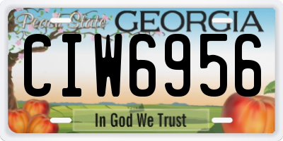 GA license plate CIW6956