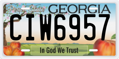 GA license plate CIW6957