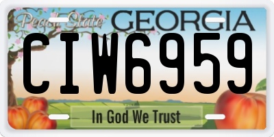 GA license plate CIW6959