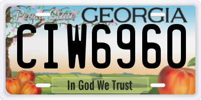 GA license plate CIW6960