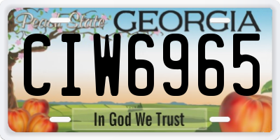 GA license plate CIW6965