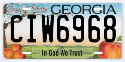 GA license plate CIW6968