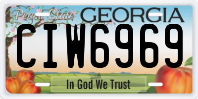 GA license plate CIW6969