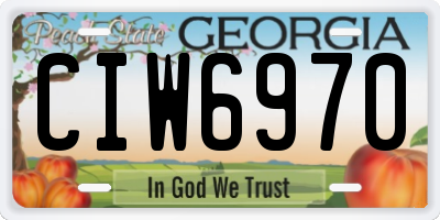 GA license plate CIW6970