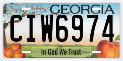 GA license plate CIW6974